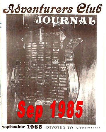 September 1985 Adventurers Club News Cover